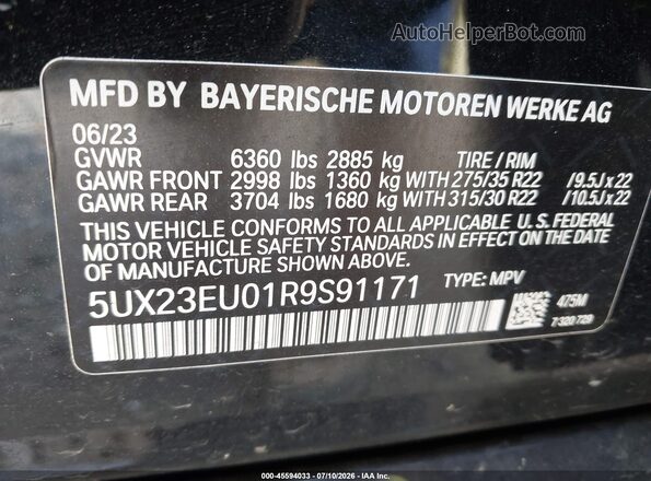 5UX23EU01R9S91171 2024 BMW X5 Black Շարժիչի բաժամունքի տեսք
