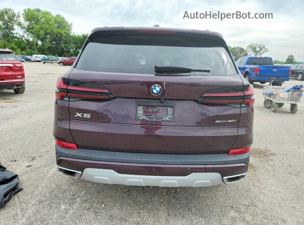 5UX23EU06S9Y13363 2025 BMW X5 Maroon Rear view