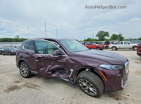 5UX23EU06S9Y13363 2025 BMW X5 Maroon Front right