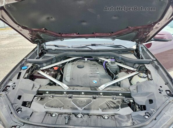 5UX23EU06S9Y13363 2025 BMW X5 Maroon Engine compartment view