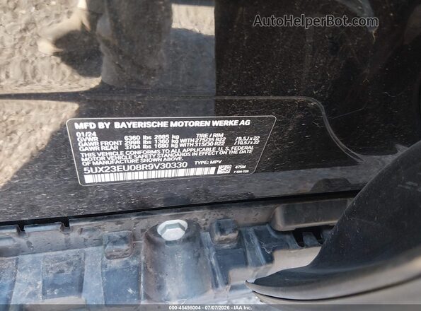5UX23EU08R9V30330 2024 BMW X5 Black ძრავის განყოფილების ხედი