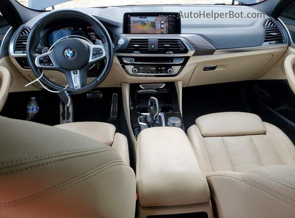 5UX2V1C01M9E46284 2021 BMW X4 Blue Առջևի վահանակի տեսք