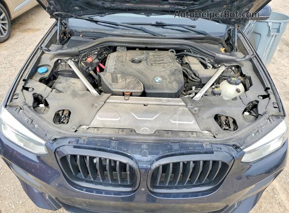5UX2V1C01M9E46284 2021 BMW X4 Blue Սալոնի հետևի տեսք