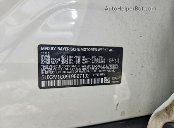 5UX2V1C09L9B67132 2020 BMW X4 White Панорамний вид салону 360°