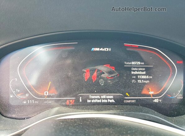 5UX2V5C02L9B85480 2020 BMW X4 Black Vista del cuadro de instrumentos
