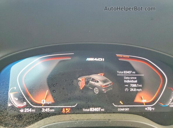 5UX2V5C08L9B04191 2020 BMW X4 Blue Widok zestawu wskaźników