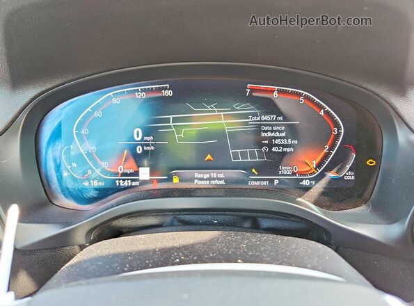 5UX33DT02N9L91340 2022 BMW X4 Gray Instrument cluster view