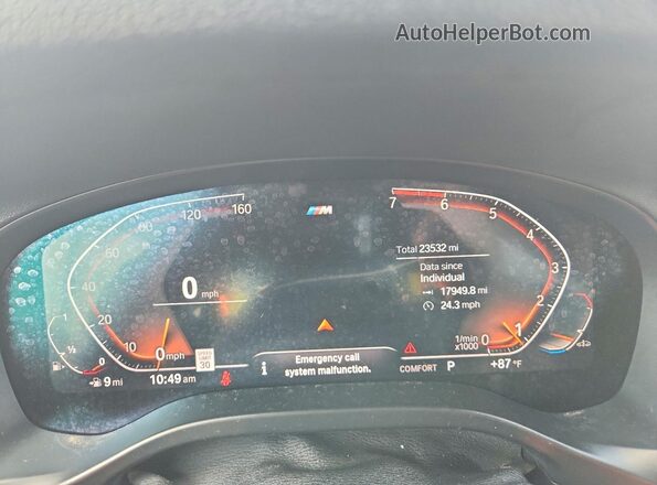 5UX33DT03N9K73863 2022 BMW X4 Blue Widok zestawu wskaźników