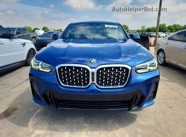 5UX33DT03N9K73863 2022 BMW X4 Blue Widok z przodu