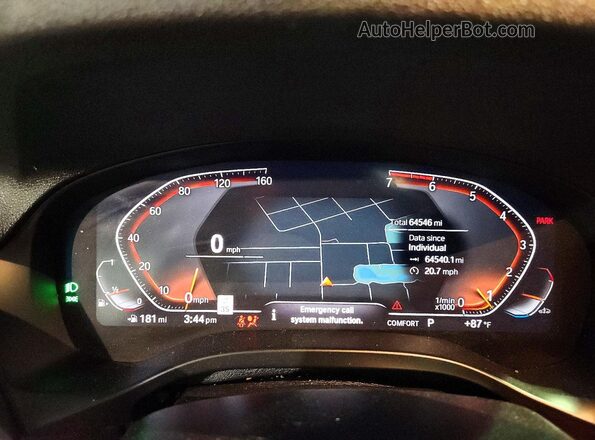 5UX33DT05N9M14965 2022 BMW X4 White Widok zestawu wskaźników