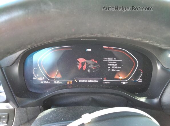 5UX33DT05P9P68360 2023 BMW X4 White Instrument cluster view
