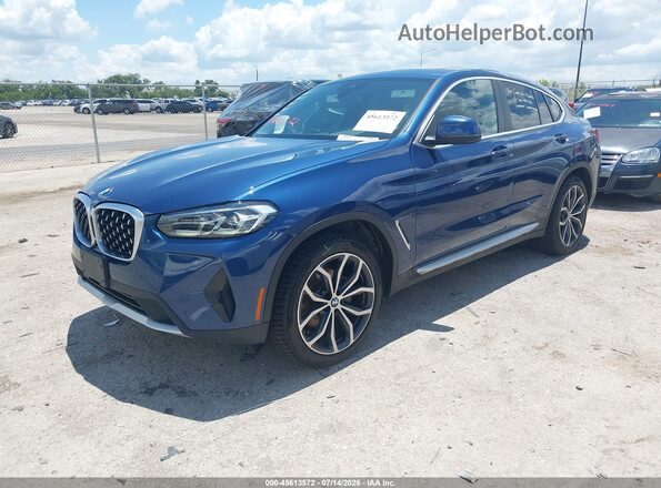 5UX33DT05P9R33310 2023 BMW X4 Blue წინა მარცხენა ხედი სამი მეოთხედიდან