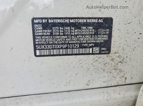 5UX33DT0XP9P10129 2023 BMW X4 White Engine compartment view