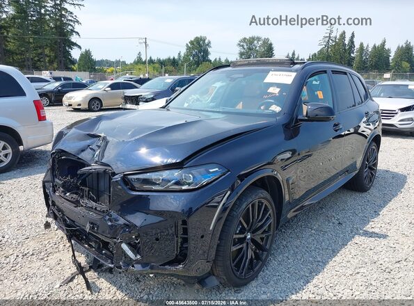 5UX33EU0XT9252347 2026 BMW X5 Dark Blue წინა მარცხენა ხედი სამი მეოთხედიდან