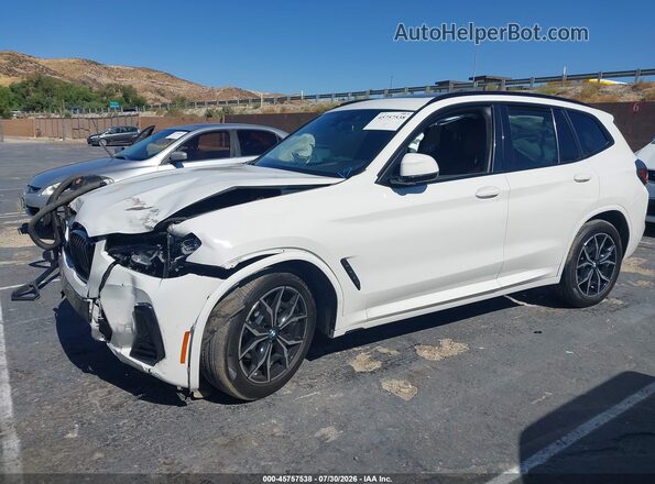 5UX43DP00P9P52498 2023 BMW X3 White Առջևի ձախ երեք քառորդ տեսարան