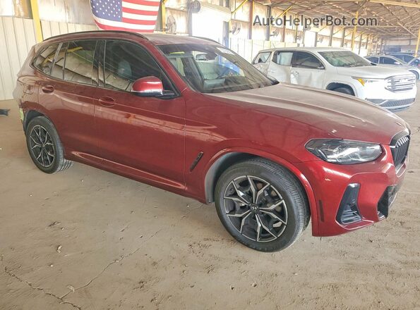 5UX43DP01P9R11545 2023 BMW X3 Burgundy Front right