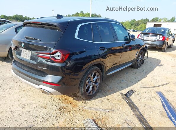5UX43DP01P9R45789 2023 BMW X3 Black უკანა მარჯვენა