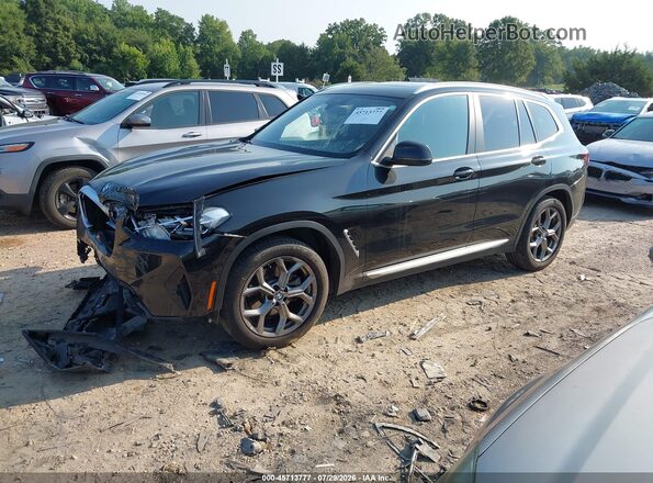 5UX43DP01P9R45789 2023 BMW X3 Black წინა მარცხენა ხედი სამი მეოთხედიდან