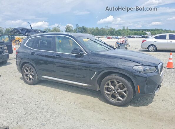 5UX43DP02N9J97986 2022 BMW X3 Черный Передняя правая четверть