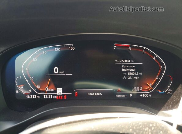 5UX43DP02N9M96443 2022 BMW X3 Gray Widok zestawu wskaźników