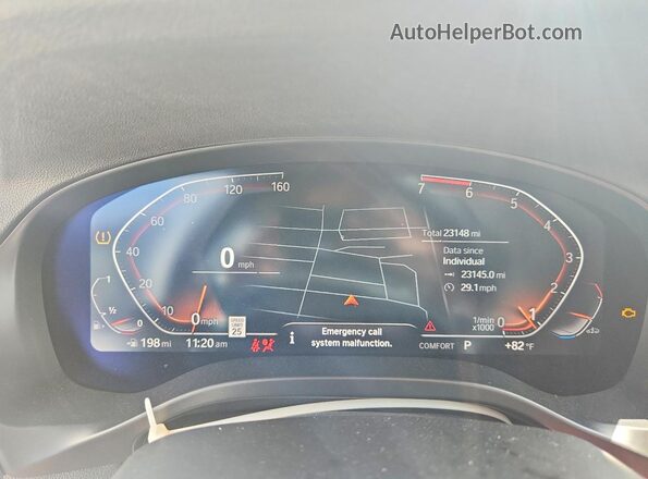 5UX43DP05P9S61330 2023 BMW X3 White Instrument cluster view