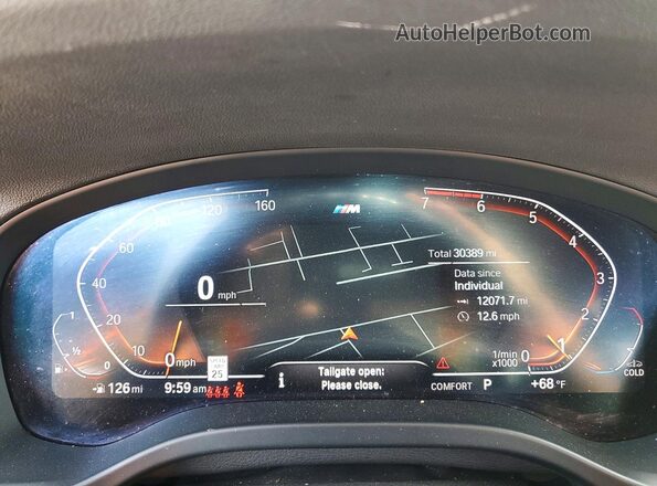 5UX43DP06N9L57545 2022 BMW X3 Black Vista del cuadro de instrumentos