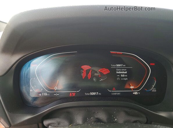 5UX43DP07P9R62838 2023 BMW X3 White Вид щитка приладів
