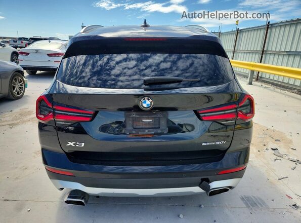 5UX43DP08N9N22723 2022 BMW X3 Black Հետևի տեսք