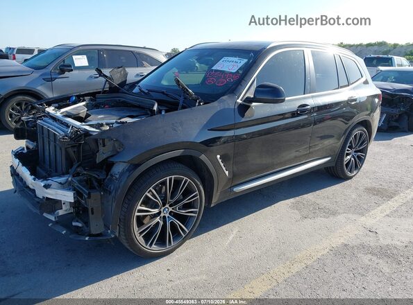 5UX43DP09R9U82531 2024 BMW X3 Black Առջևի ձախ երեք քառորդ տեսարան