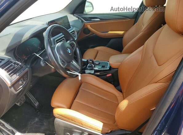 5UX43DP0XN9K51941 2022 BMW X3 Blue Вид салону спереду