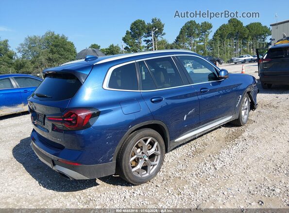 5UX43DP0XN9N06037 2022 BMW X3 Синий Задняя правая четверть