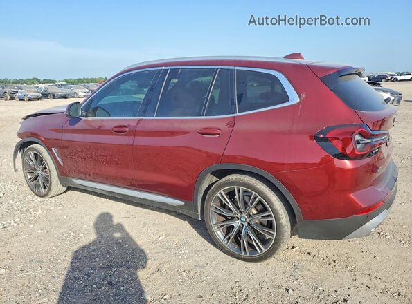 5UX43DP0XN9N15272 2022 BMW X3 Красный Задняя левая четверть