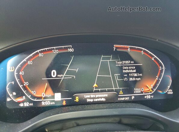 5UX43DP0XR9V86252 2024 BMW X3 Gray ხელსაწყოთა პანელის ხედი