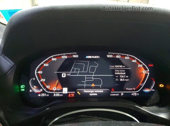 5UX43DT01P9P95267 2023 BMW X4 Green ხელსაწყოთა პანელის ხედი