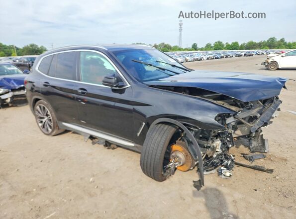 5UX53DP00N9K58319 2022 BMW X3 Black Przód prawy