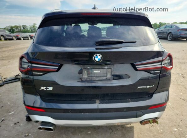 5UX53DP00N9K58319 2022 BMW X3 Black Widok z tyłu