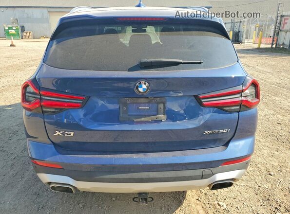 5UX53DP00N9K66629 2022 BMW X3 Blue Widok z tyłu