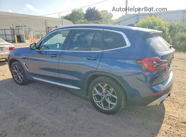 5UX53DP00N9K66629 2022 BMW X3 Blue Tył lewy