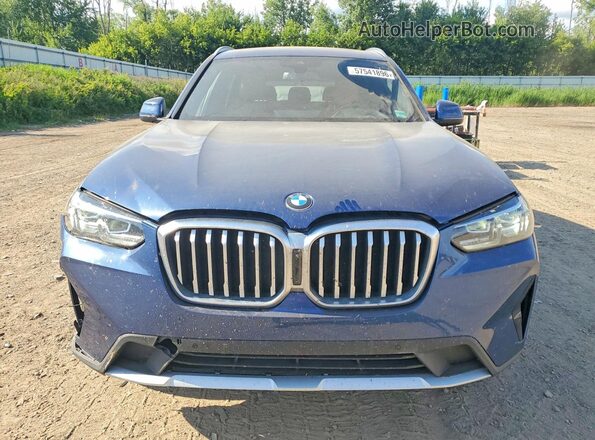 5UX53DP00N9K66629 2022 BMW X3 Blue Widok z przodu