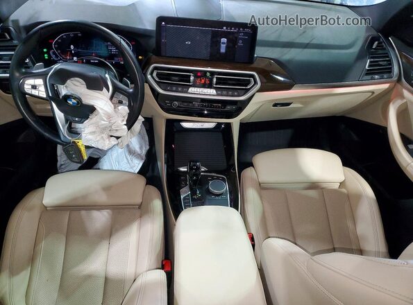 5UX53DP01N9J63154 2022 BMW X3 Blue Առջևի վահանակի տեսք