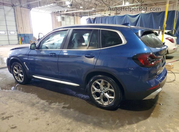 5UX53DP01N9J63154 2022 BMW X3 Blue Հետևի ձախ