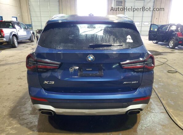 5UX53DP01N9J63154 2022 BMW X3 Blue Հետևի տեսք