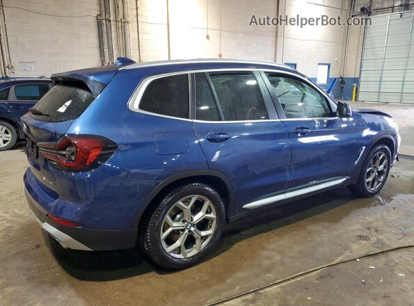 5UX53DP01N9J63154 2022 BMW X3 Blue Հետևի աջ