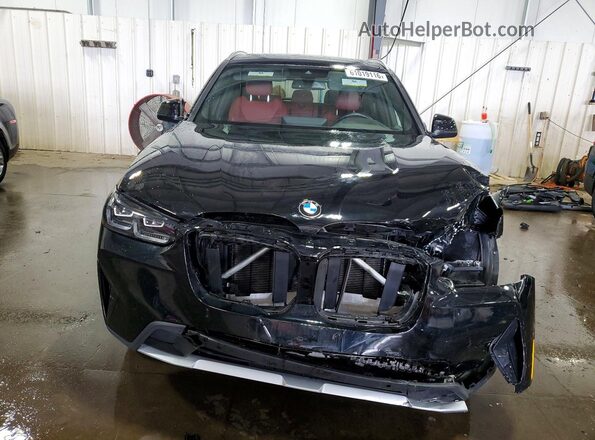 5UX53DP03N9K73381 2022 BMW X3 Black Вид спереду