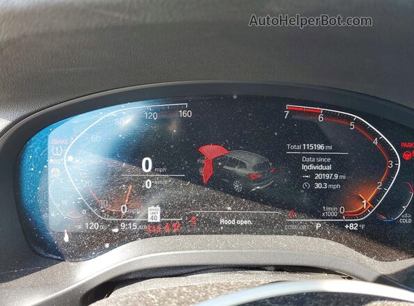 5UX53DP03N9L40979 2022 BMW X3 Black Widok zestawu wskaźników