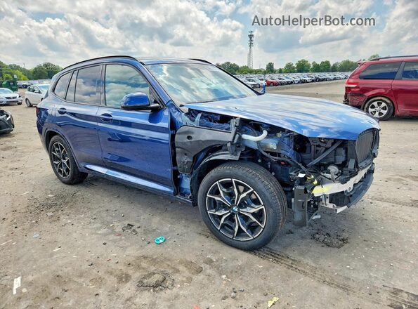 5UX53DP03N9M07225 2022 BMW X3 Blue წინა მარჯვენა