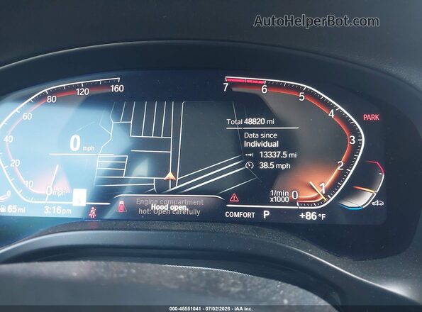 5UX53DP03N9M15325 2022 BMW X3 Black Vista de los asientos traseros