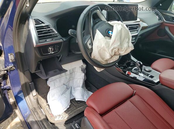 5UX53DP03N9N10676 2022 BMW X3 Blue Առջևի վահանակի տեսք