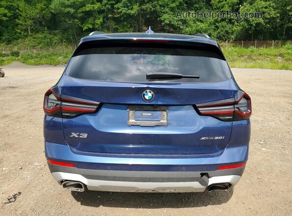 5UX53DP03N9N10676 2022 BMW X3 Blue Հետևի տեսք