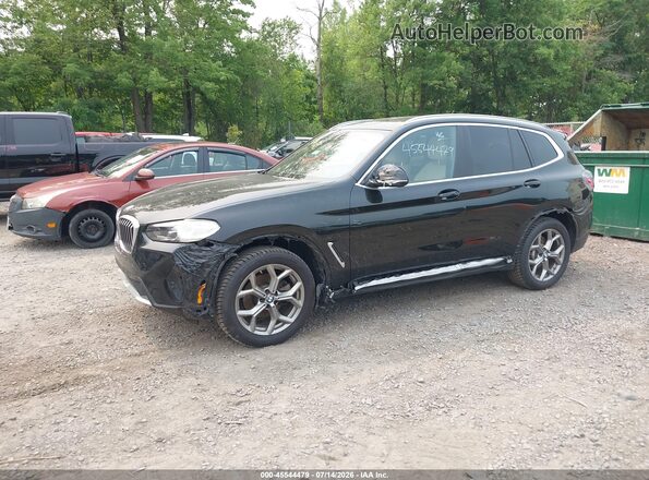 5UX53DP03R9U46516 2024 BMW X3 Black წინა მარცხენა ხედი სამი მეოთხედიდან